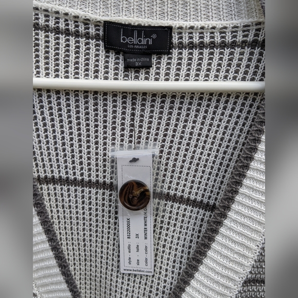 Belldini Black Label Plus Size Striped Button Front Cardigan Sweater Sz.… - Picture 3 of 9